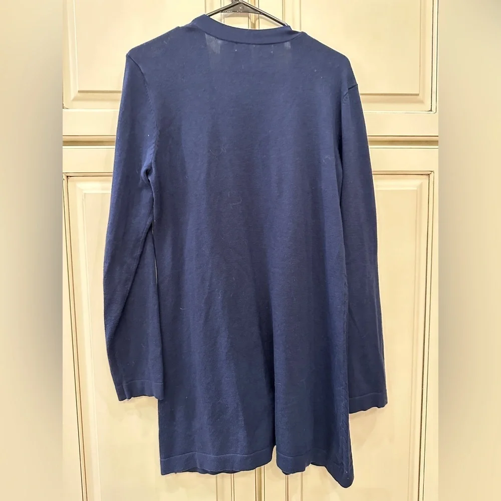 Navy Open-Front Cardigan Sweater